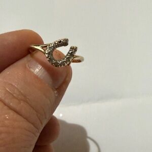 Lucky Sparkle Horseshoe Ring